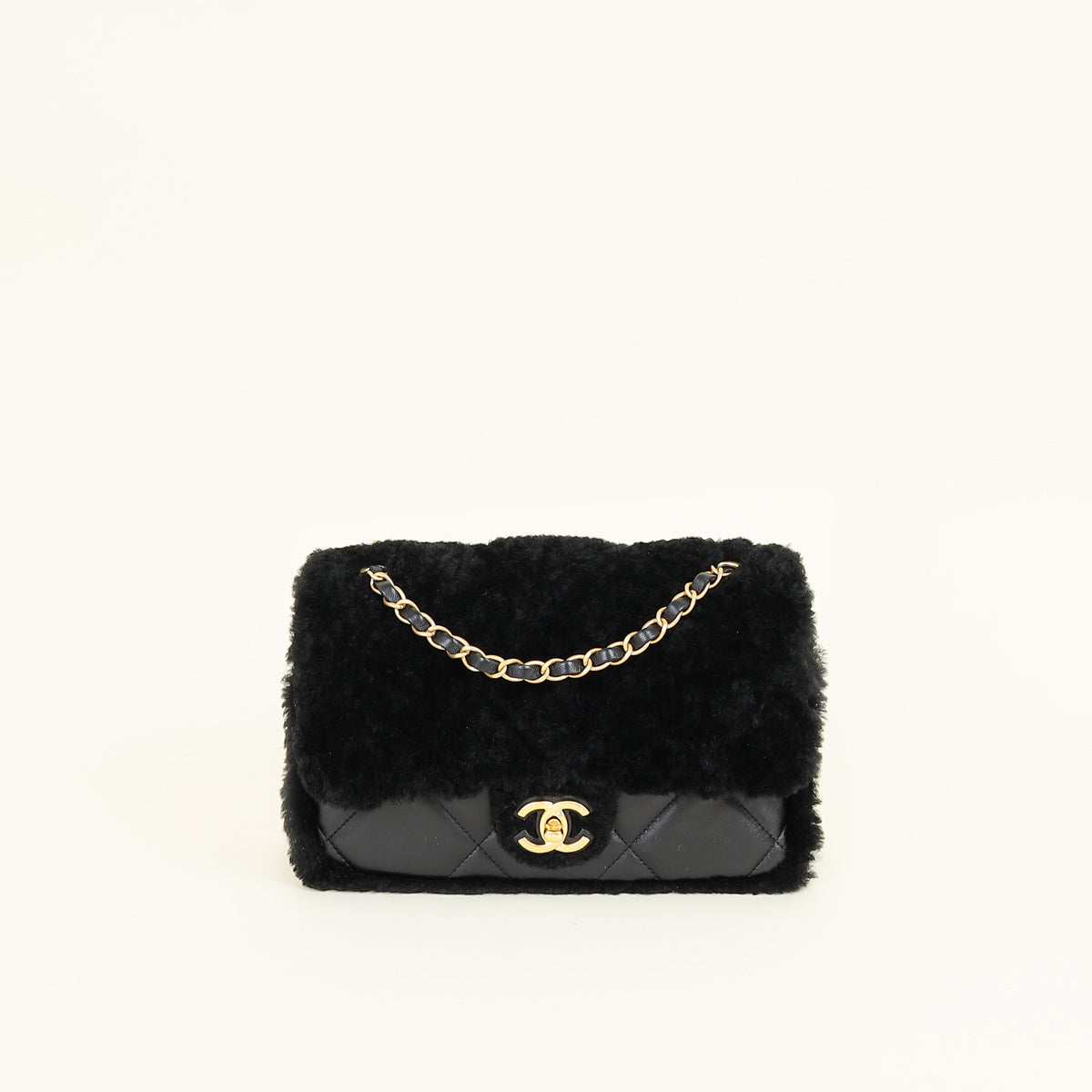 Chanel Black Furry Coco Flap Bag