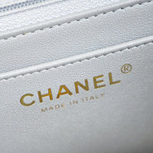 Chanel Metallic Gray Mini Rectangular Flap Top Handle Bag
