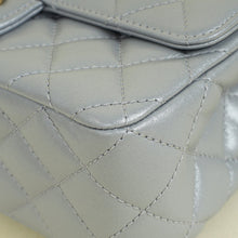 Chanel Metallic Gray Mini Rectangular Flap Top Handle Bag