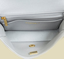 Chanel Metallic Gray Mini Rectangular Flap Top Handle Bag