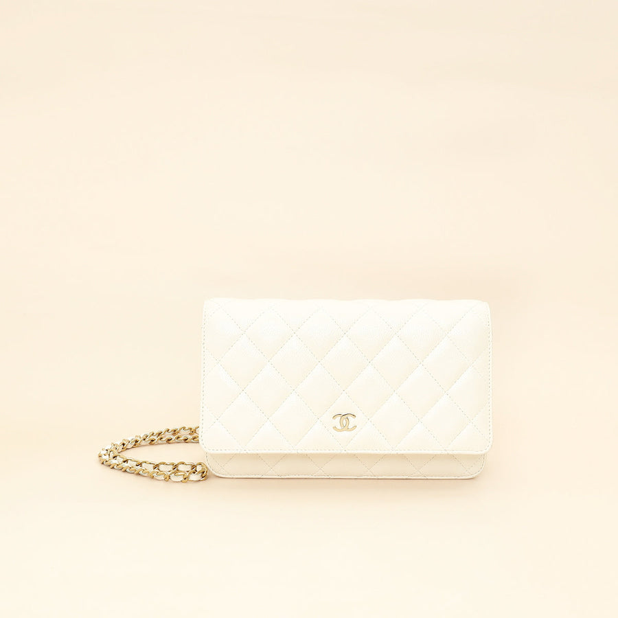 Chanel White Classic Wallet on Chain
