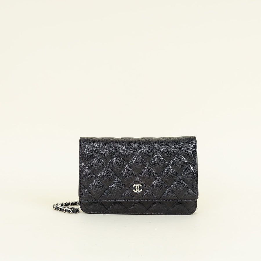 Chanel Black CC Classic Wallet On Chain