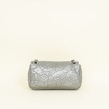 Chanel Metallic Silver Graphic Edge Accordion Flap Bag