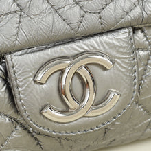 Chanel Metallic Silver Graphic Edge Accordion Flap Bag