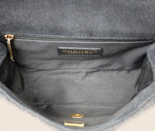 Chanel Black Multicolor CC Denim Logo Print Flap Bag