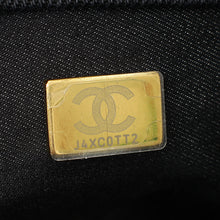 Chanel Black Multicolor CC Denim Logo Print Flap Bag
