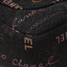 Chanel Black Multicolor CC Denim Logo Print Flap Bag