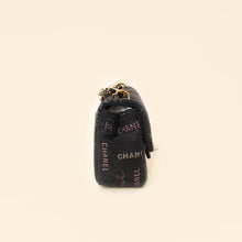 Chanel Black Multicolor CC Denim Logo Print Flap Bag