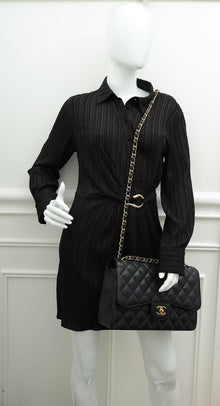 Chanel Black Classic Double Flap Jumbo Bag