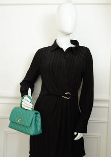 Chanel Green Coco Handle Small Bag