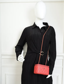 Chanel Red CC Small Vanity Chain Case