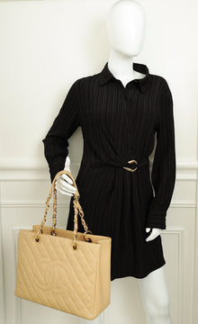 Chanel Beige Grand Shopping Tote "GST" Medium Bag