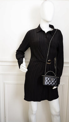 Chanel Black CC Crystal Top Handle Vanity Case