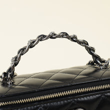 Chanel Black CC Crystal Top Handle Vanity Case