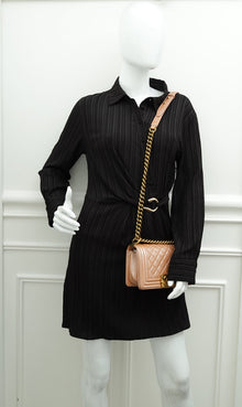 Chanel Metallic Rose Gold Le Boy Small Bag