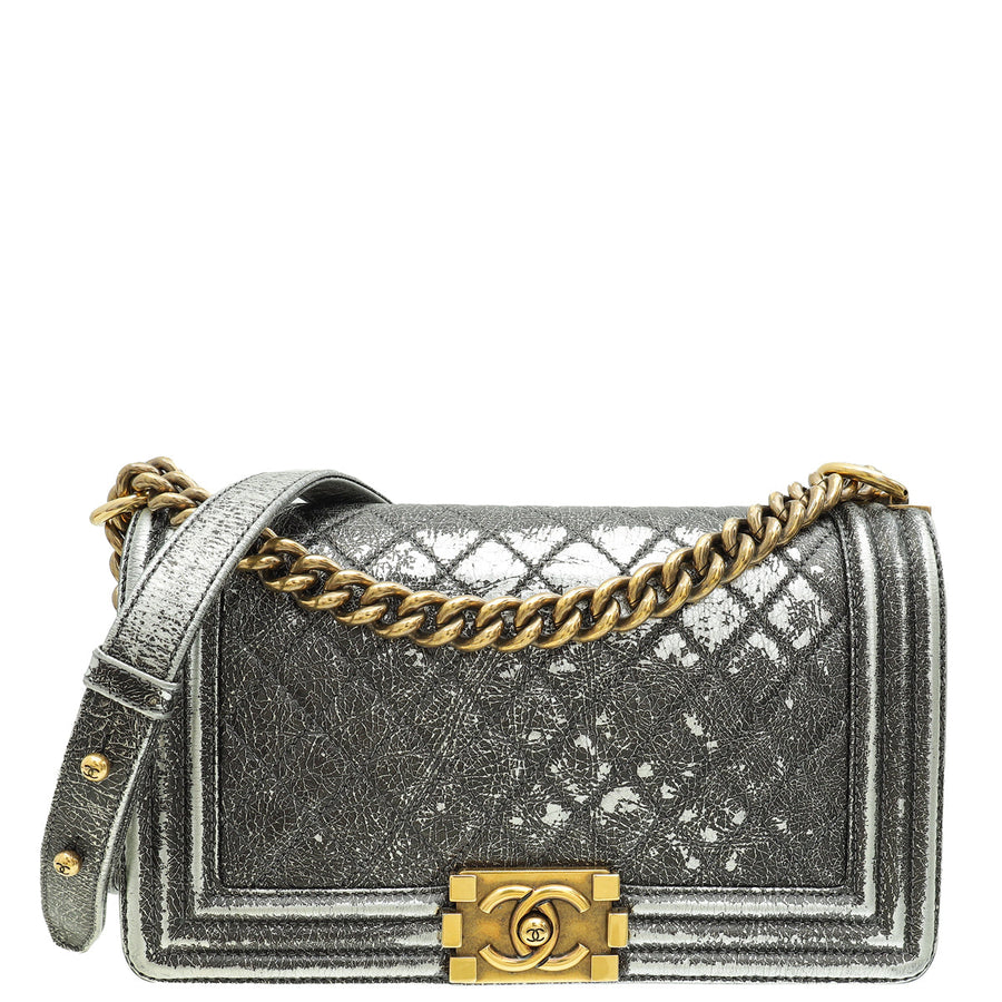 Chanel Bicolor Le Boy Cracked Medium Bag