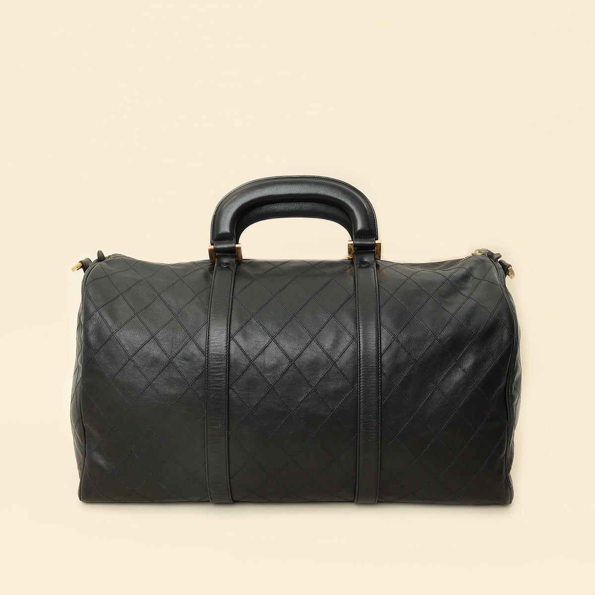 Chanel Black Vintage Stitched Duffle Bag