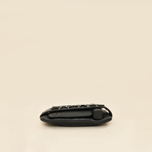 Chanel Black Logo Quilted Cosmetic Case With Chain Wrist
