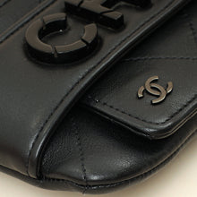 Chanel Black Logo Quilted Cosmetic Case With Chain Wrist