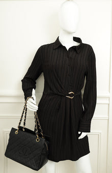 Chanel Black Zip Petite Shopping Tote (PST) Bag