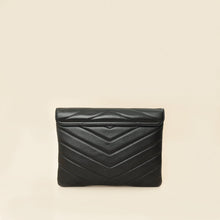 Chanel Black CC Button Chevron Flap Clutch