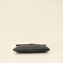 Chanel Black CC Button Chevron Flap Clutch