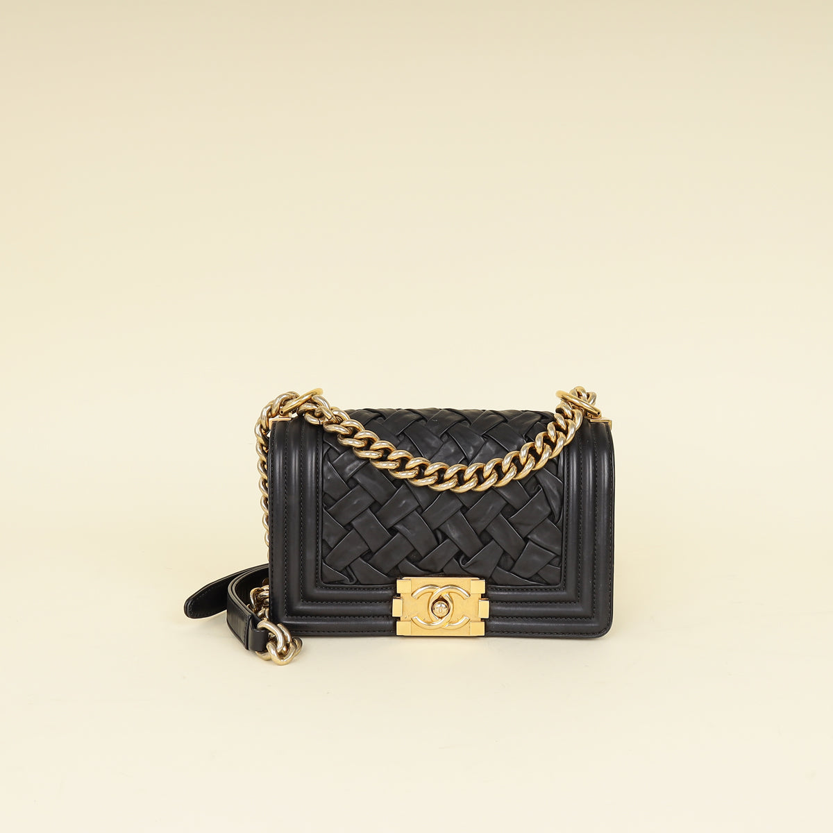 Chanel Black Le Boy Woven Small Bag