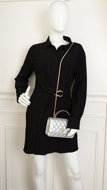 Chanel Silver CC Top Handle Wallet On Chain