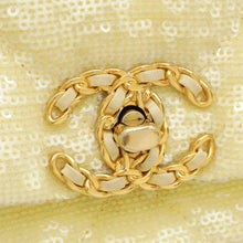 Chanel Light Yellow CC 19 Sequins Small Flap Bag