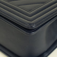Chanel Navy Chevron Le Boy Medium Flap Bag