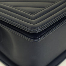 Chanel Navy Chevron Le Boy Medium Flap Bag
