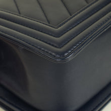 Chanel Navy Chevron Le Boy Medium Flap Bag