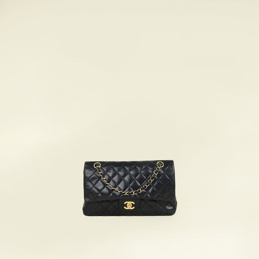 Chanel Black Classic Double Flap Medium Bag