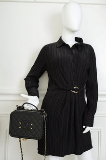 Chanel Black CC Filigree Vanity Case