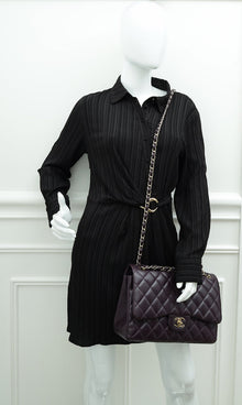 Chanel Dark Blum Classic Double Flap Jumbo Bag