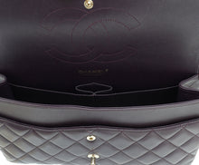 Chanel Dark Blum Classic Double Flap Jumbo Bag