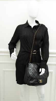 Chanel Black CC Bubble Large Messenger Flap Bag
