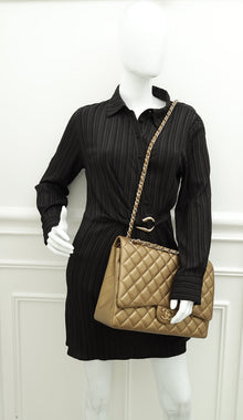 Chanel Bronze CC Classic Double Flap Maxi Bag