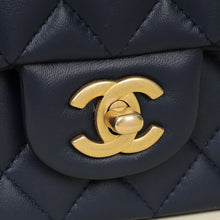 Chanel Blue Mini Rectangular Flap Metal Top Handle Bag