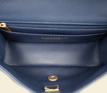 Chanel Blue Mini Rectangular Flap Metal Top Handle Bag