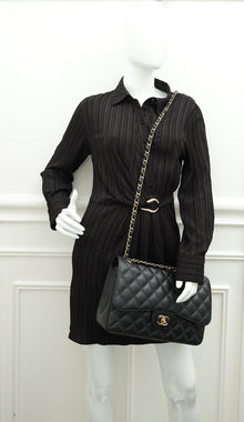 Chanel Black CC Classic Double Flap Jumbo Bag