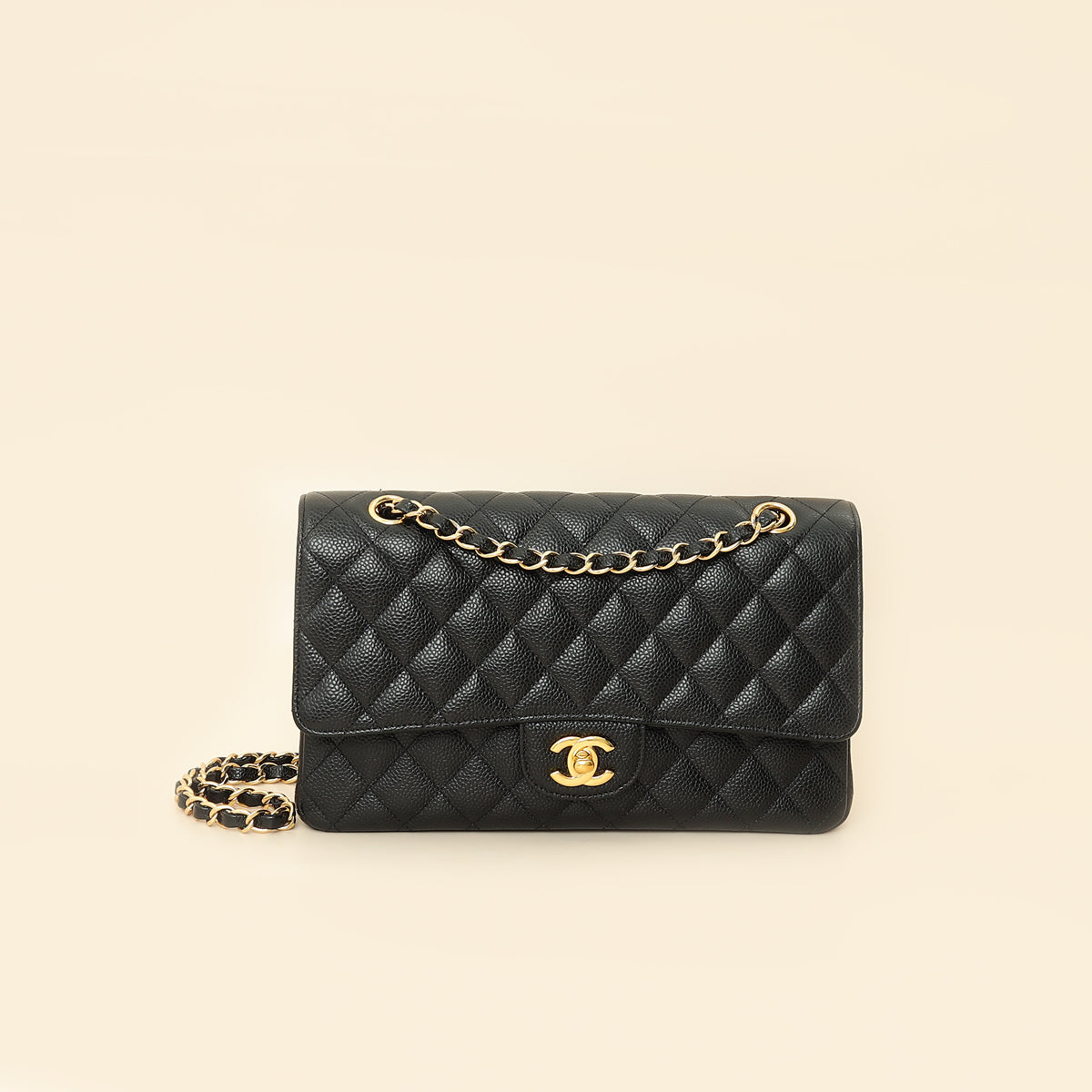 Chanel Black CC Classic Medium Double Flap Bag