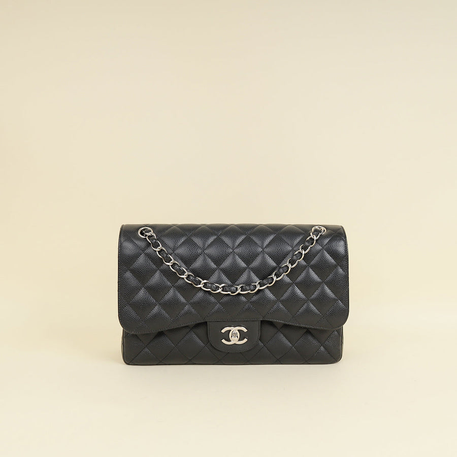 Chanel Black CC Classic Double Flap Jumbo Bag