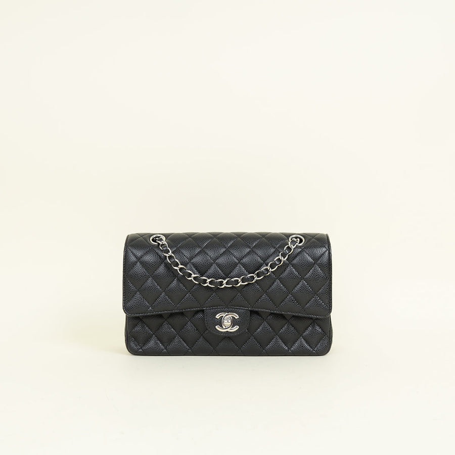 Chanel Black Classic Double Flap Medium Bag