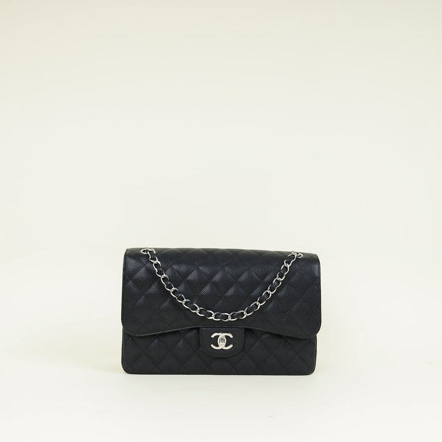 Chanel Black CC Classic Double Flap Jumbo Bag