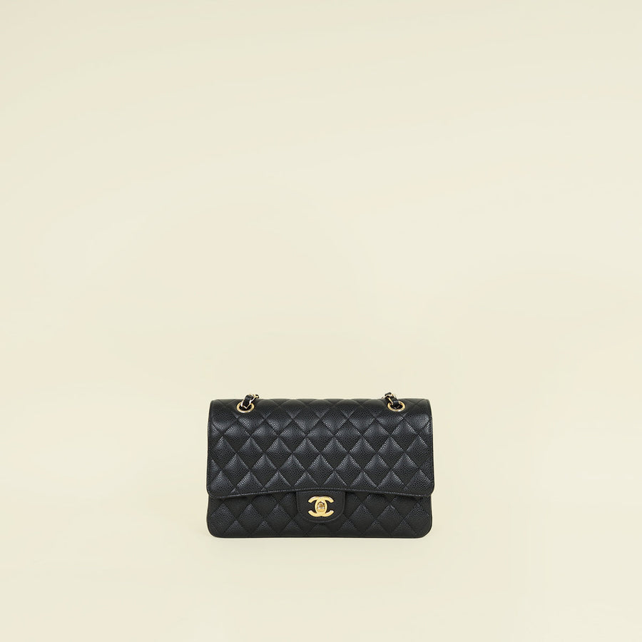 Chanel Black Classic Double Flap Medium Bag
