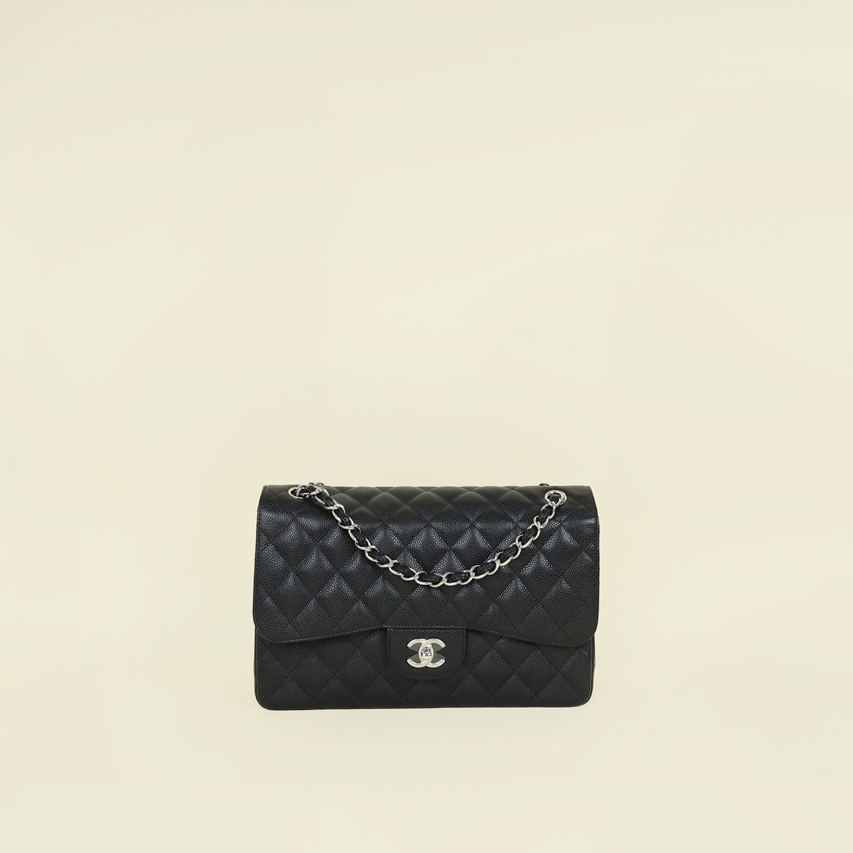 Chanel Black Classic Double Flap Jumbo Bag