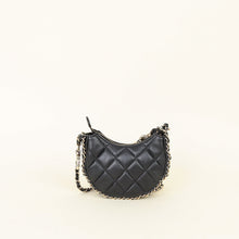 Chanel Black Quilted Chain Around Hobo Bag