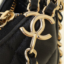 Chanel Black Quilted Chain Around Hobo Bag