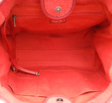 Chanel Red Deauville Tote Lurex Boucle Medium Bag